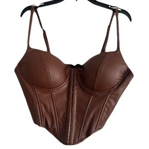 NWT Windsor Chestnut Faux Leather Bustier